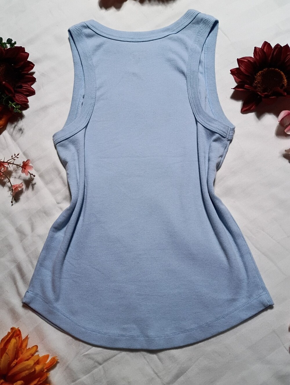 SO Light Blue Ribbed Tank Top - Picture 5 of 6